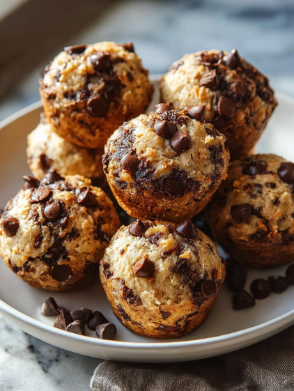 A plate of chocolate cookie dough balls.