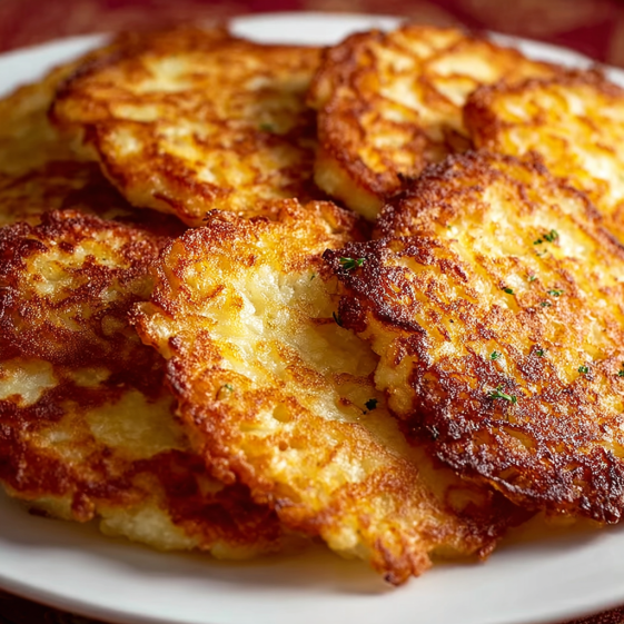 A plate of German potato pancakes.