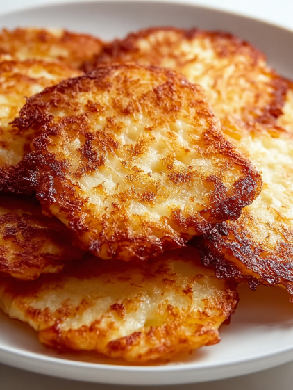 A plate of German potato pancakes.
