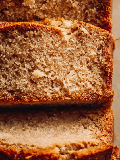 A slice of banana cinnamon maple cake.