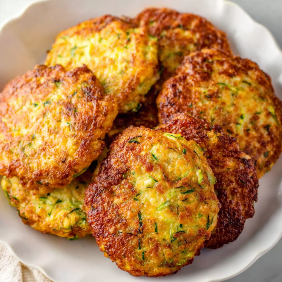 A plate of zucchini fritters.