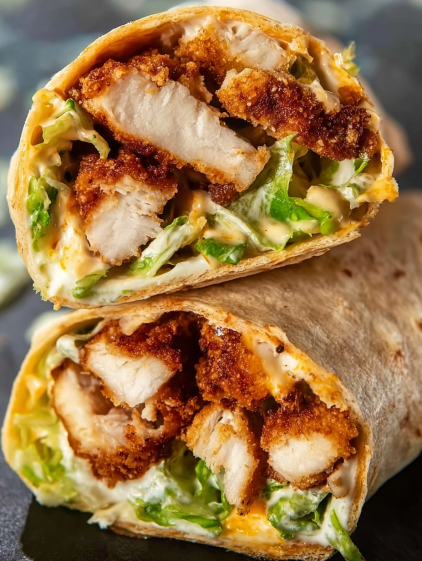 A crispy chicken caesar wrap.