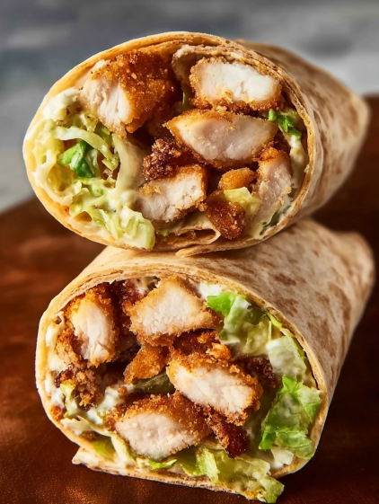 A crispy chicken caesar wrap.