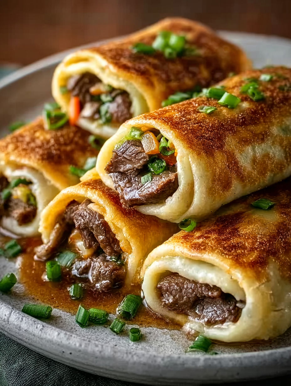 A plate of Keto Philly Cheesesteak Roll Ups.