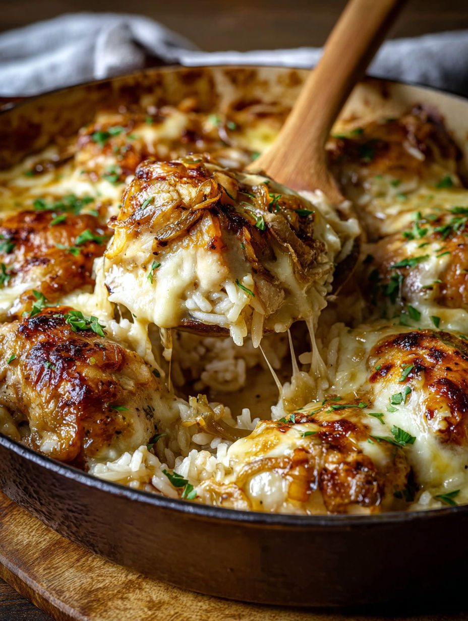 A pan of food with a wooden spoon in it.
