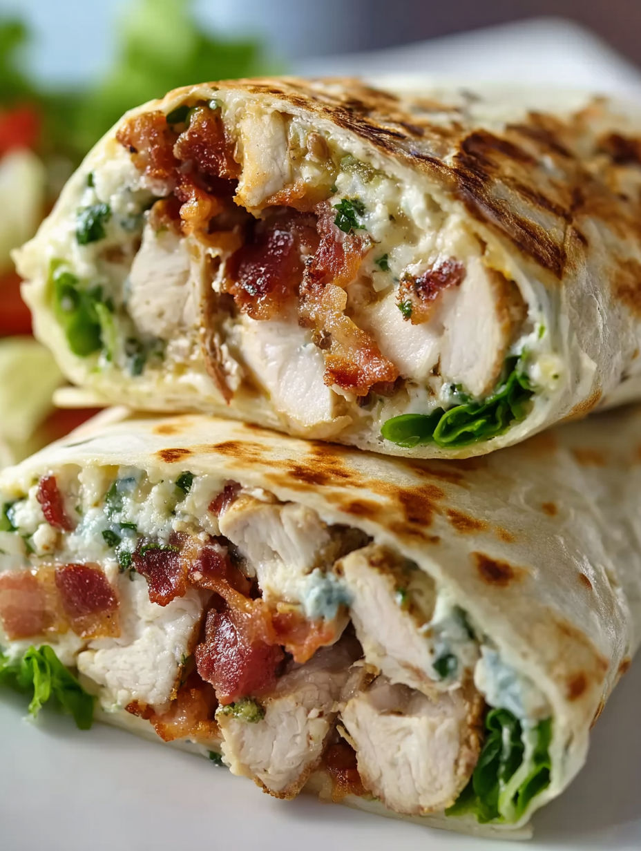 A chicken sandwich with bacon and lettuce.