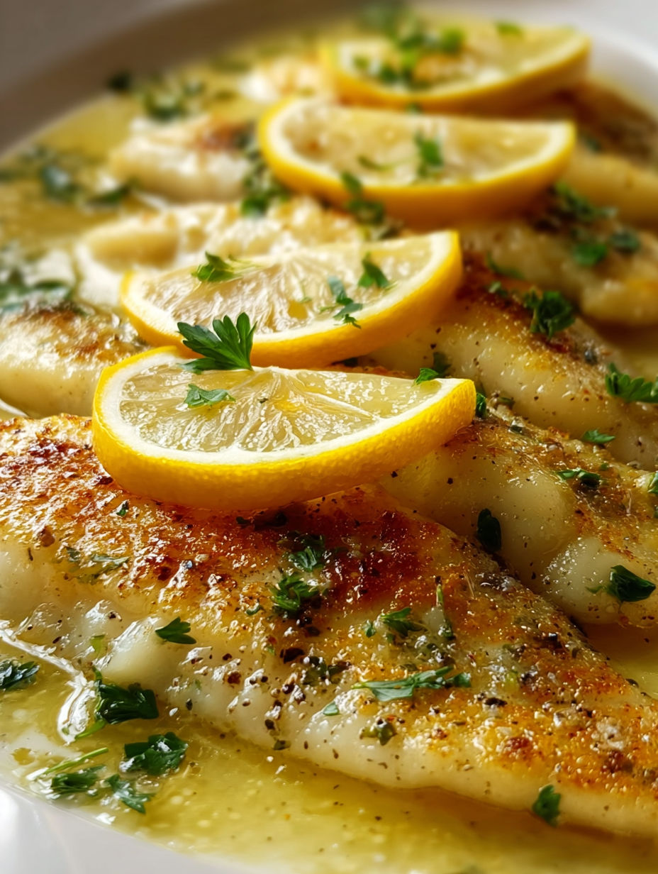 A zesty lemon butter fish fillet.