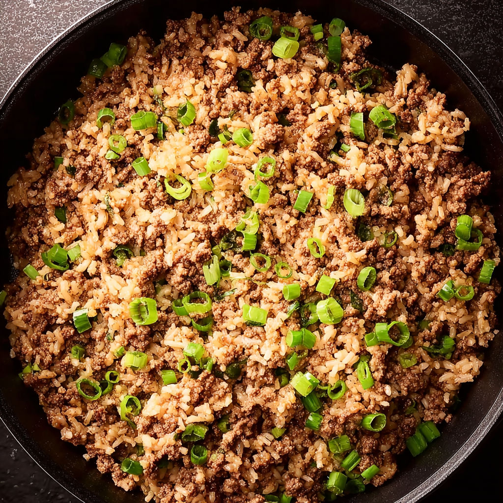 A bowl of rice with green onions.