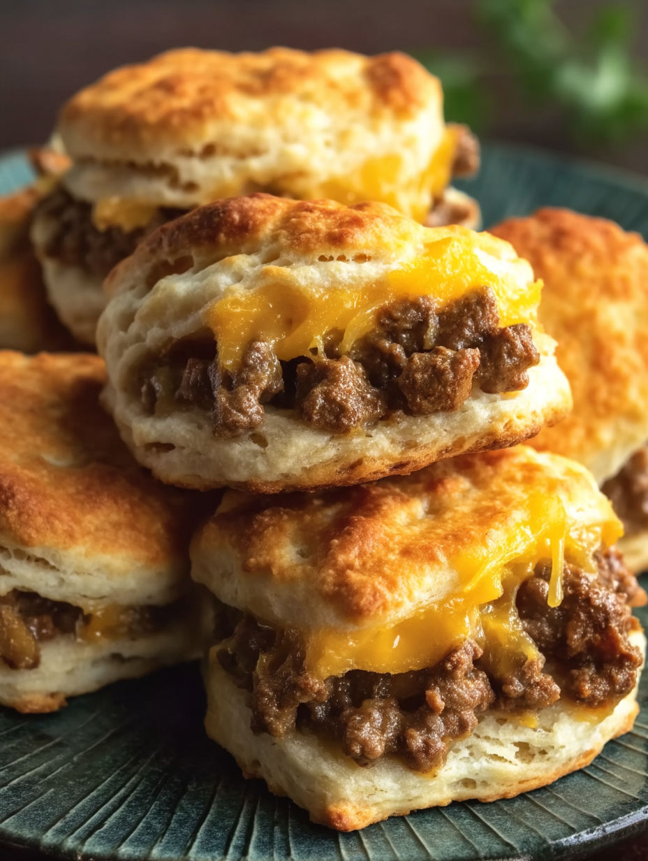 Chopped cheeseburger biscuits bake.