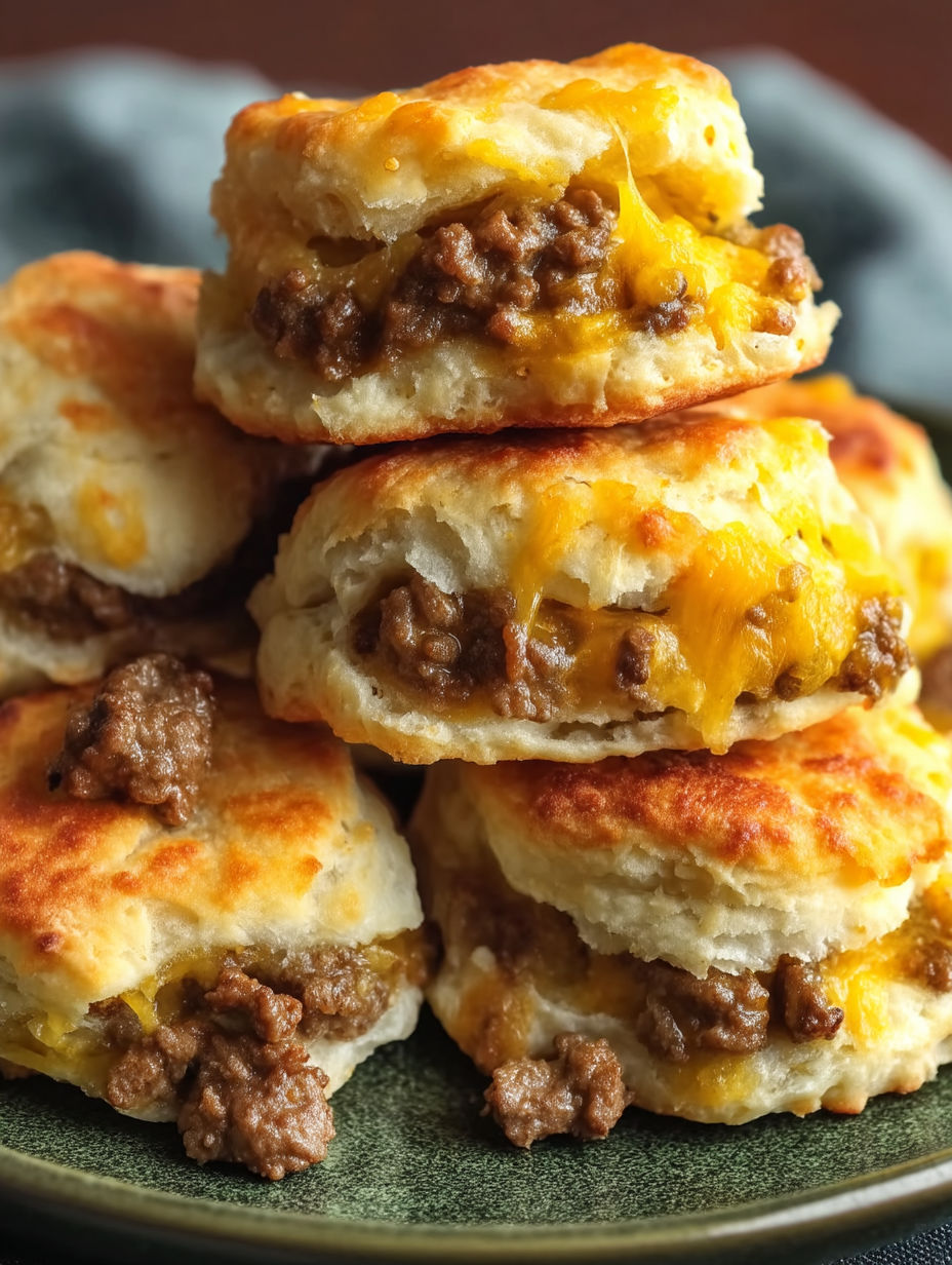 Chopped cheeseburger biscuits bake.