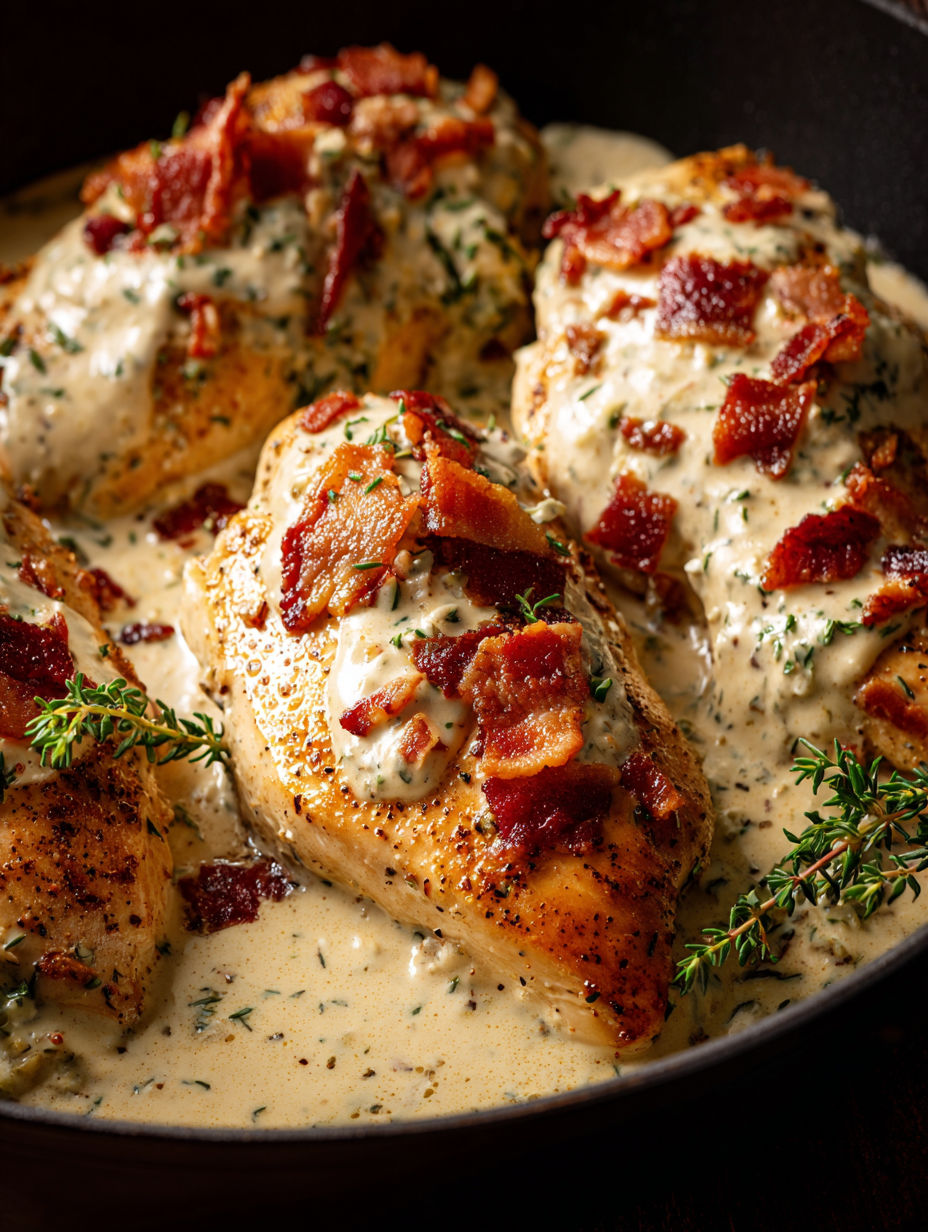 Chicken covered in garlic and parmesan cheese.