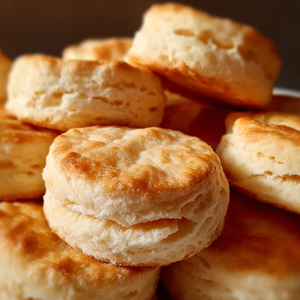Two biscuits on a plate.