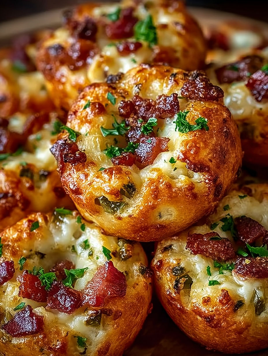 A plate of cheesy party bites.