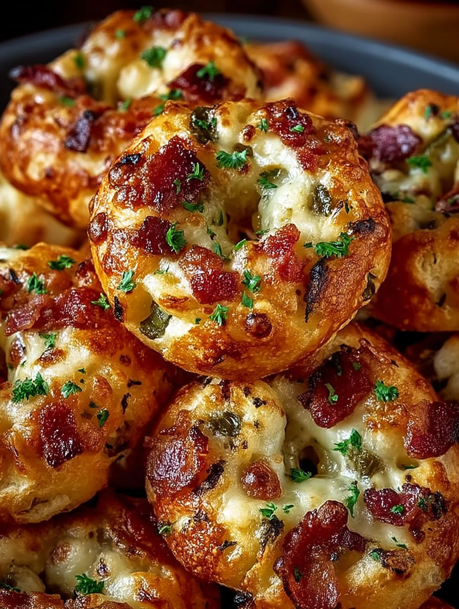 A plate of cheesy party bites.