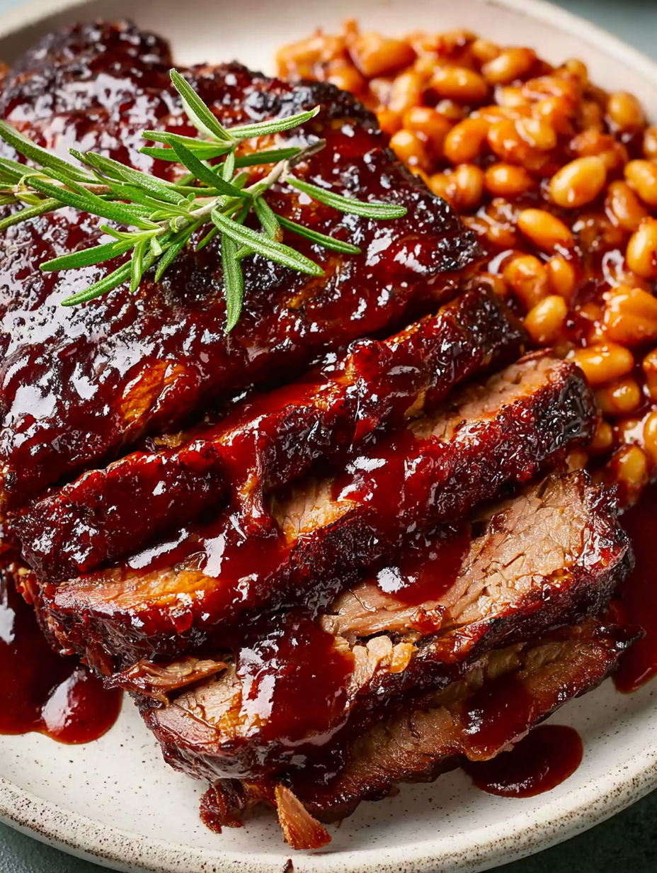 A close up of BBQ beef brisket.