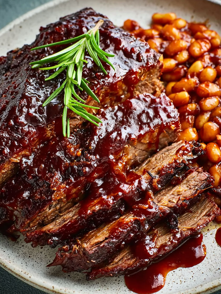 A close up of BBQ beef brisket.