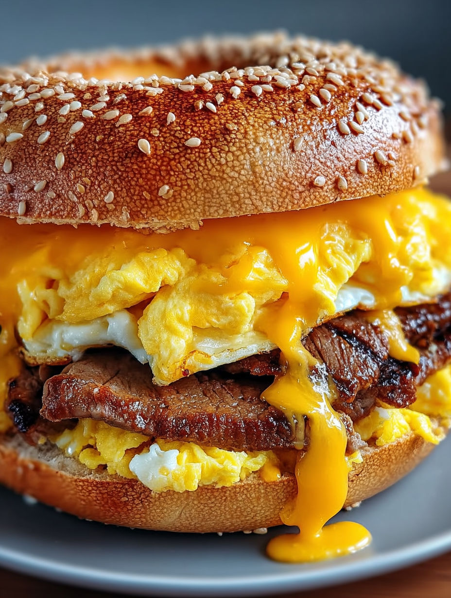 A McDonald's Steak, Egg & Cheese Copycat sandwich.