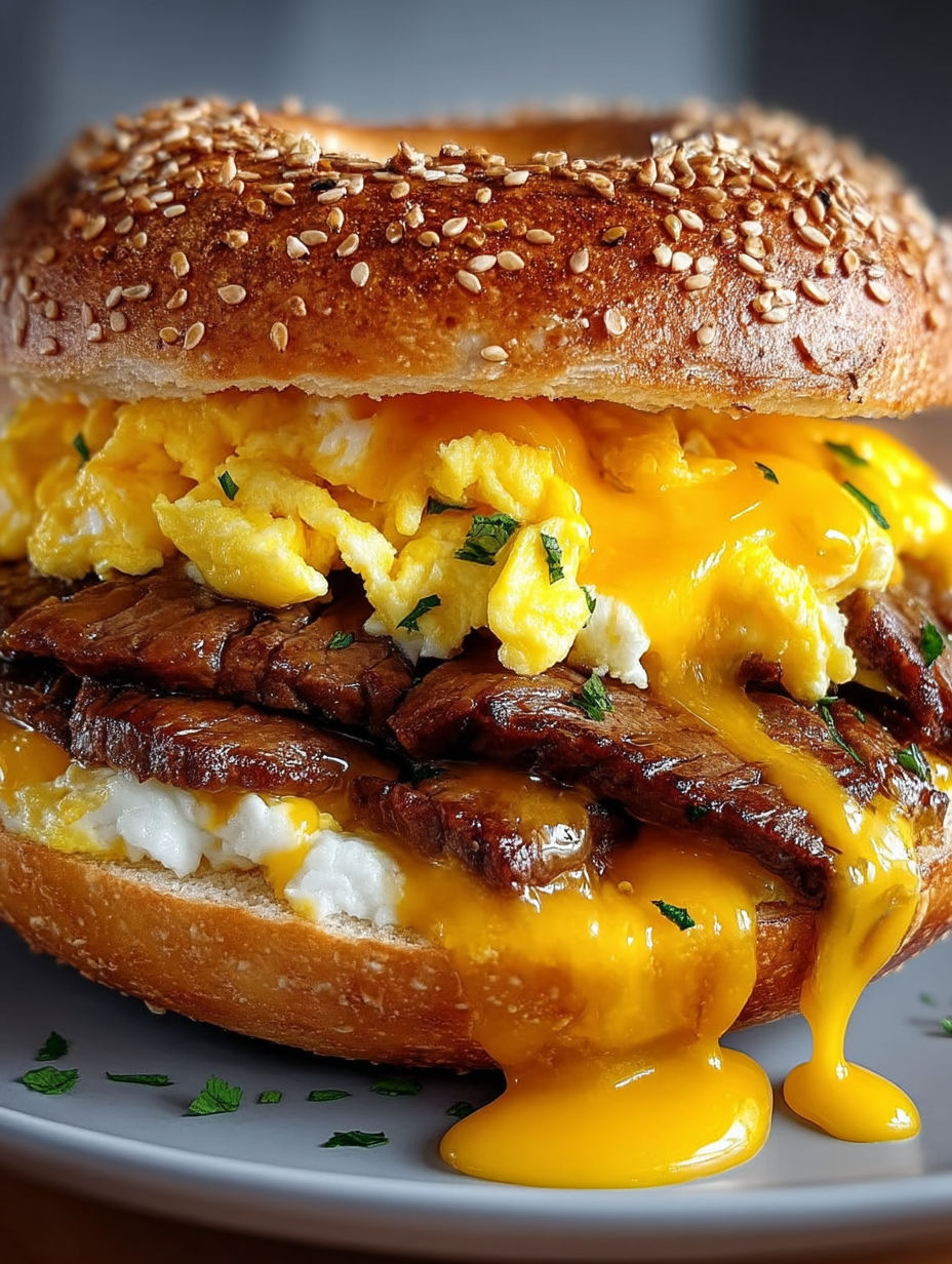 A McDonald's Steak, Egg & Cheese Copycat sandwich.