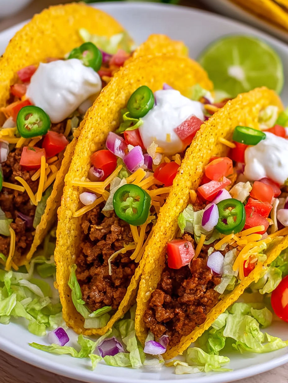 A plate of tacos with meat and vegetables.