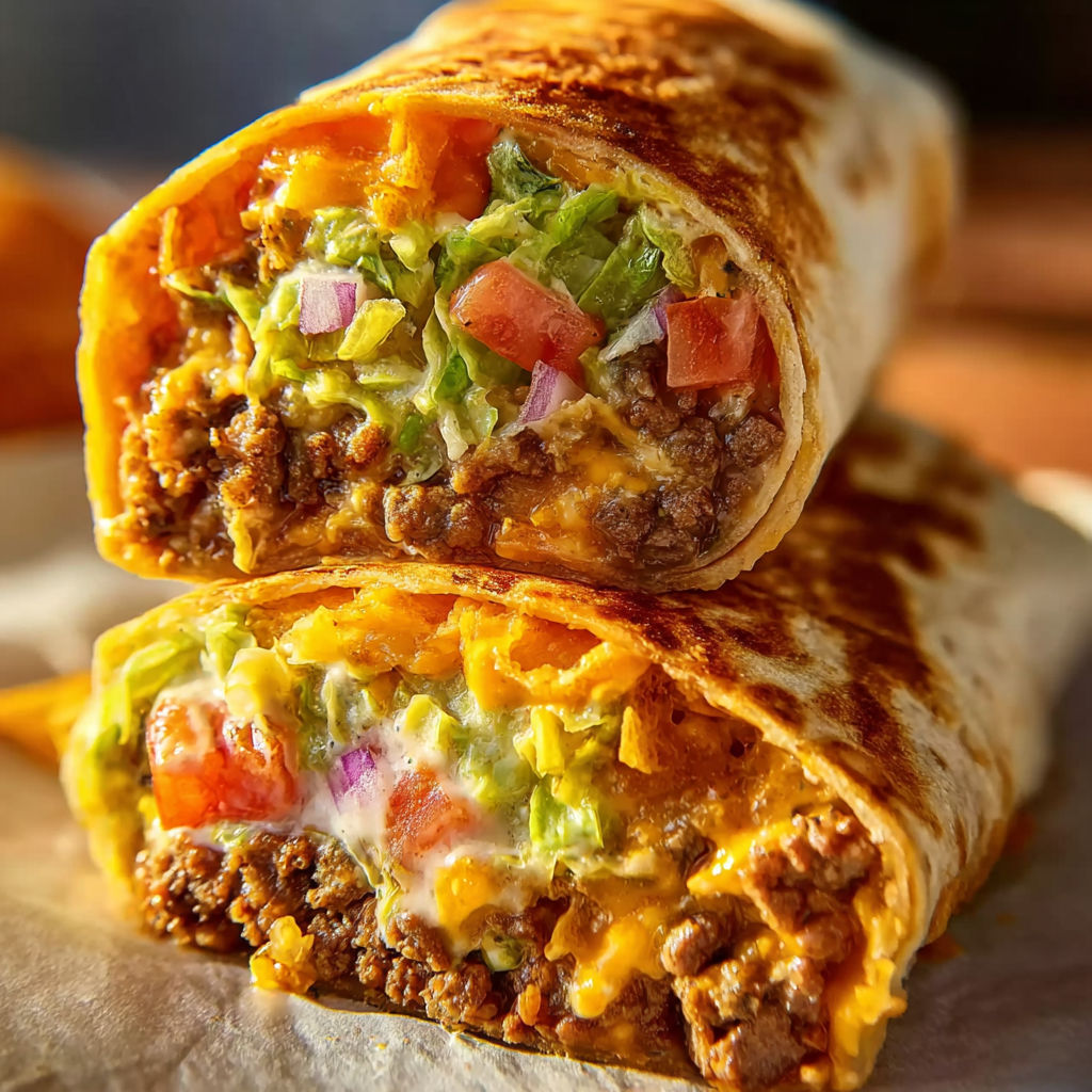A beefy nacho cheese wrap.