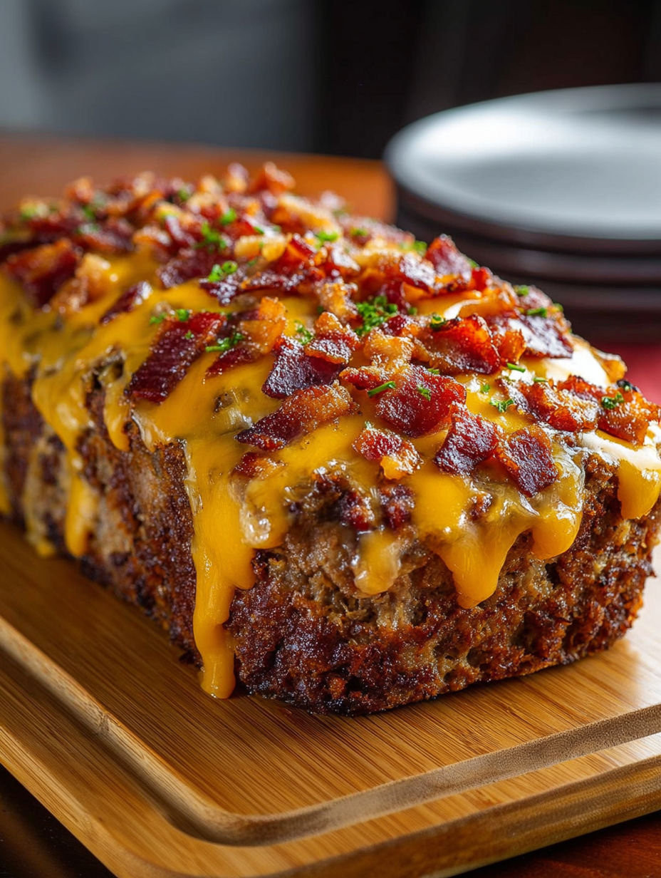 A hearty bacon cheeseburger loaf.