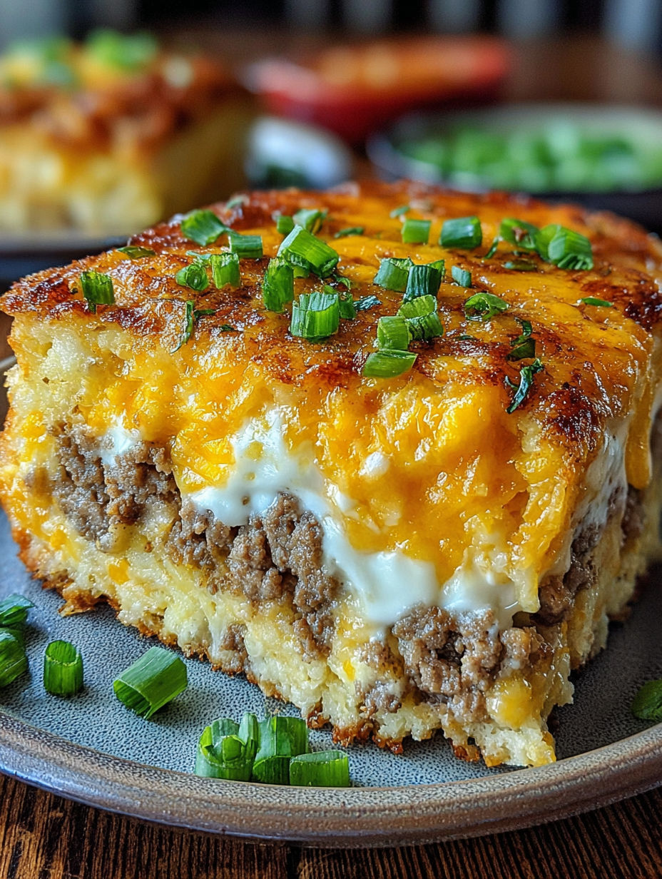 A dish made with sausage, egg, cream cheese and cheese.