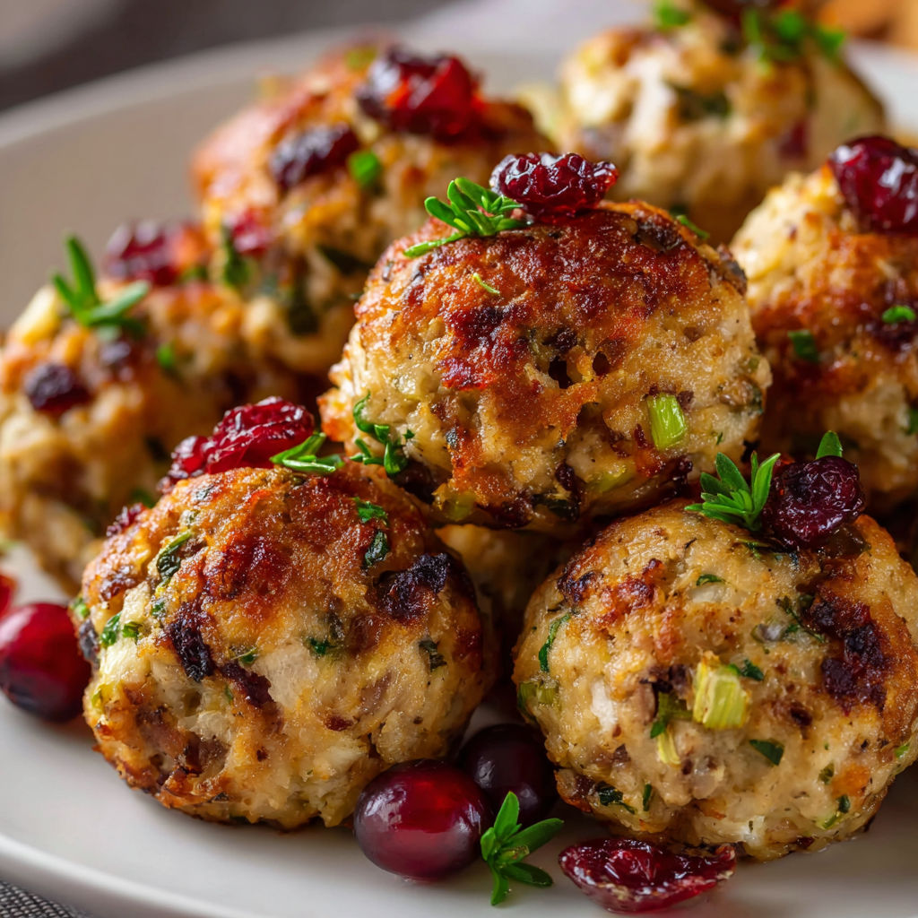 A plate of meatballs with cranberries on top.