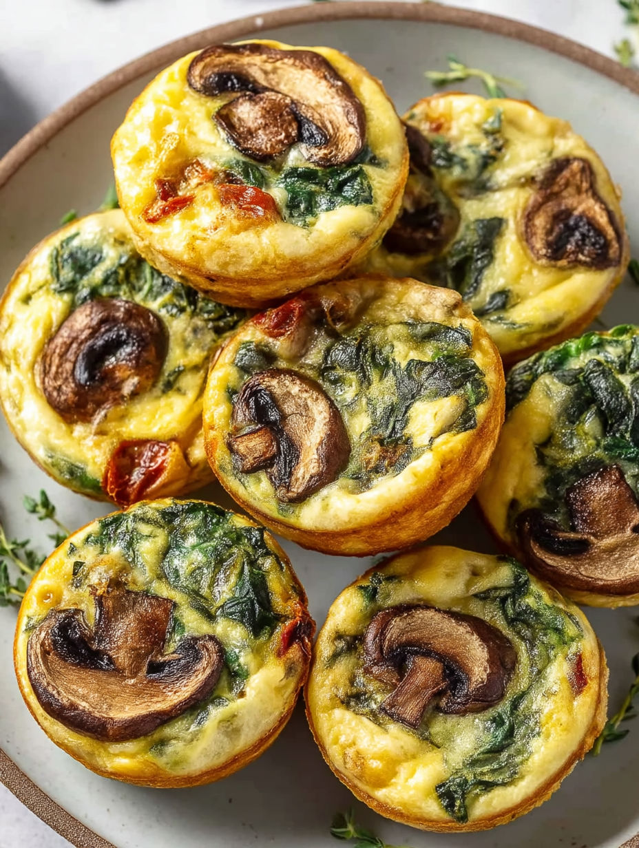 Fluffy kale mushroom bites on a plate.