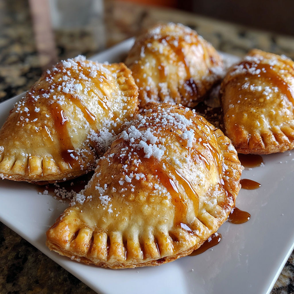 Golden air fryer apple pies.