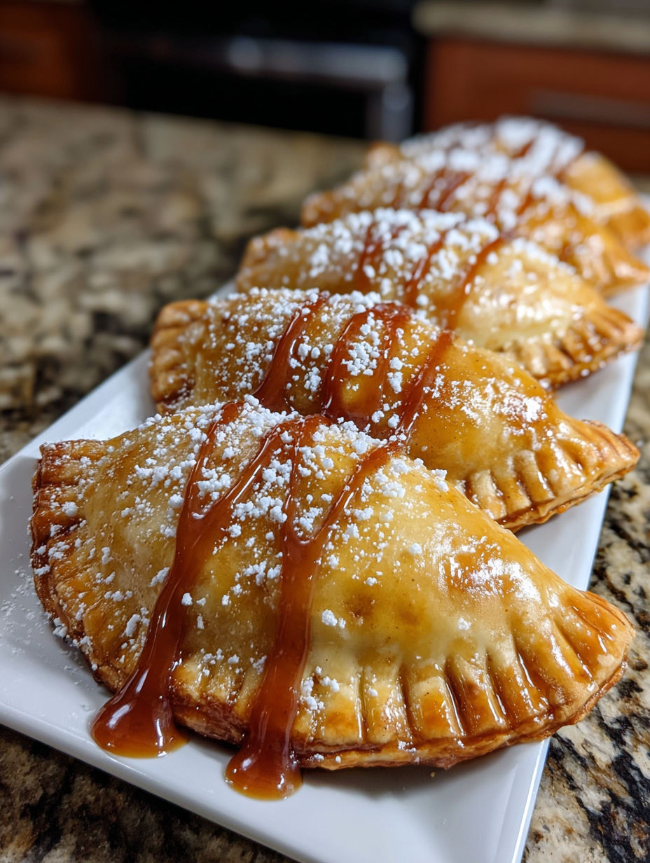 Golden air fryer apple pies.