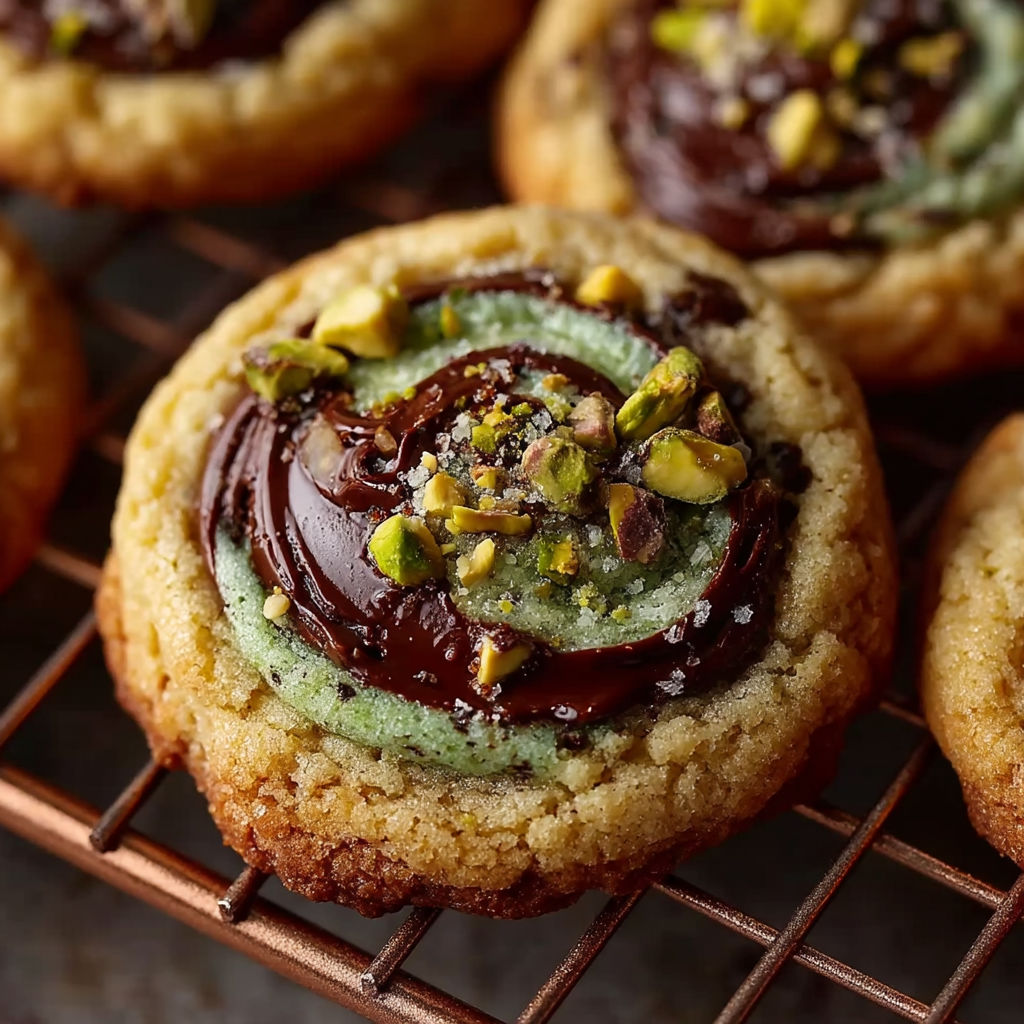 A cookie with chocolate and almonds.