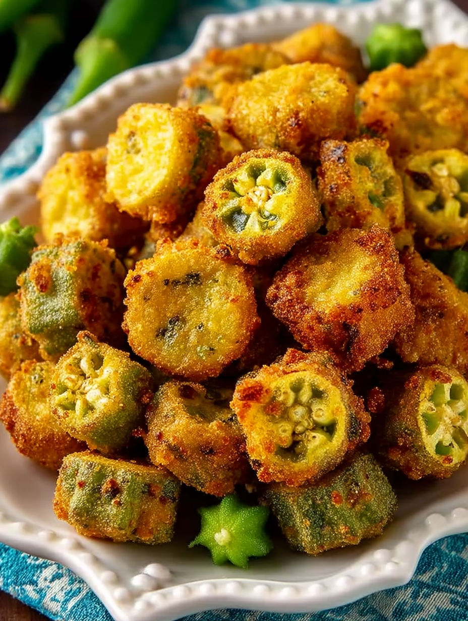 A plate of fried okra.