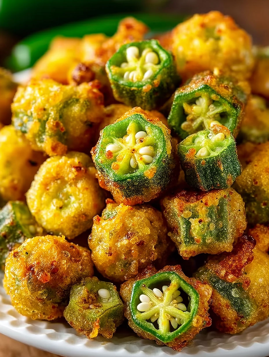 Fried okra with seeds.