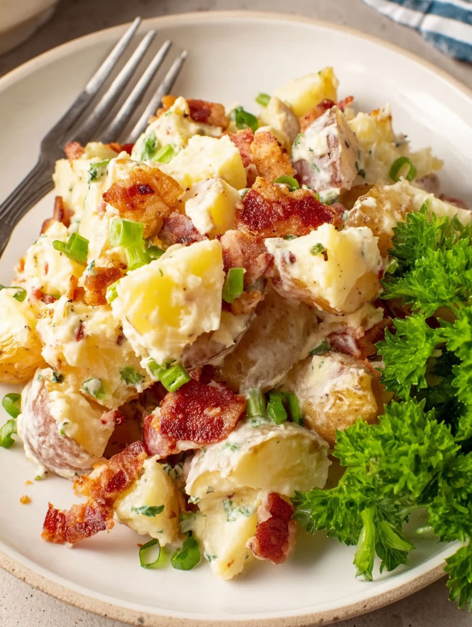 A plate of Mississippi Mud Potatoes.