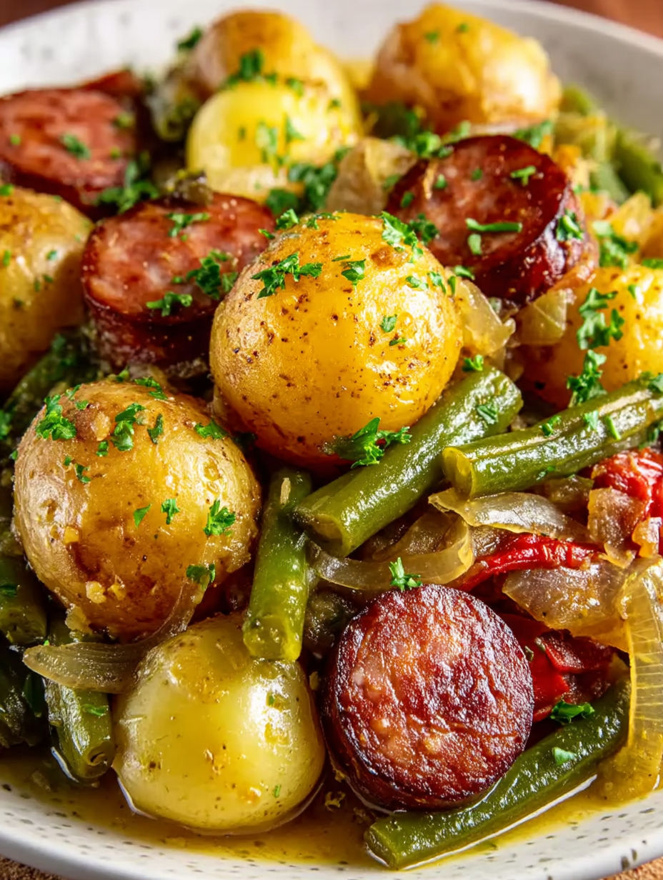 A close up of a crock pot filled with swamp potatoes.