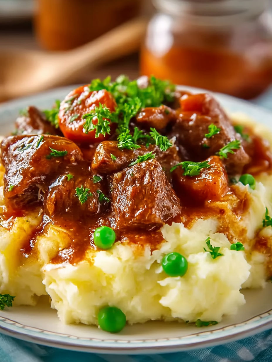 A plate of food with meat and peas.