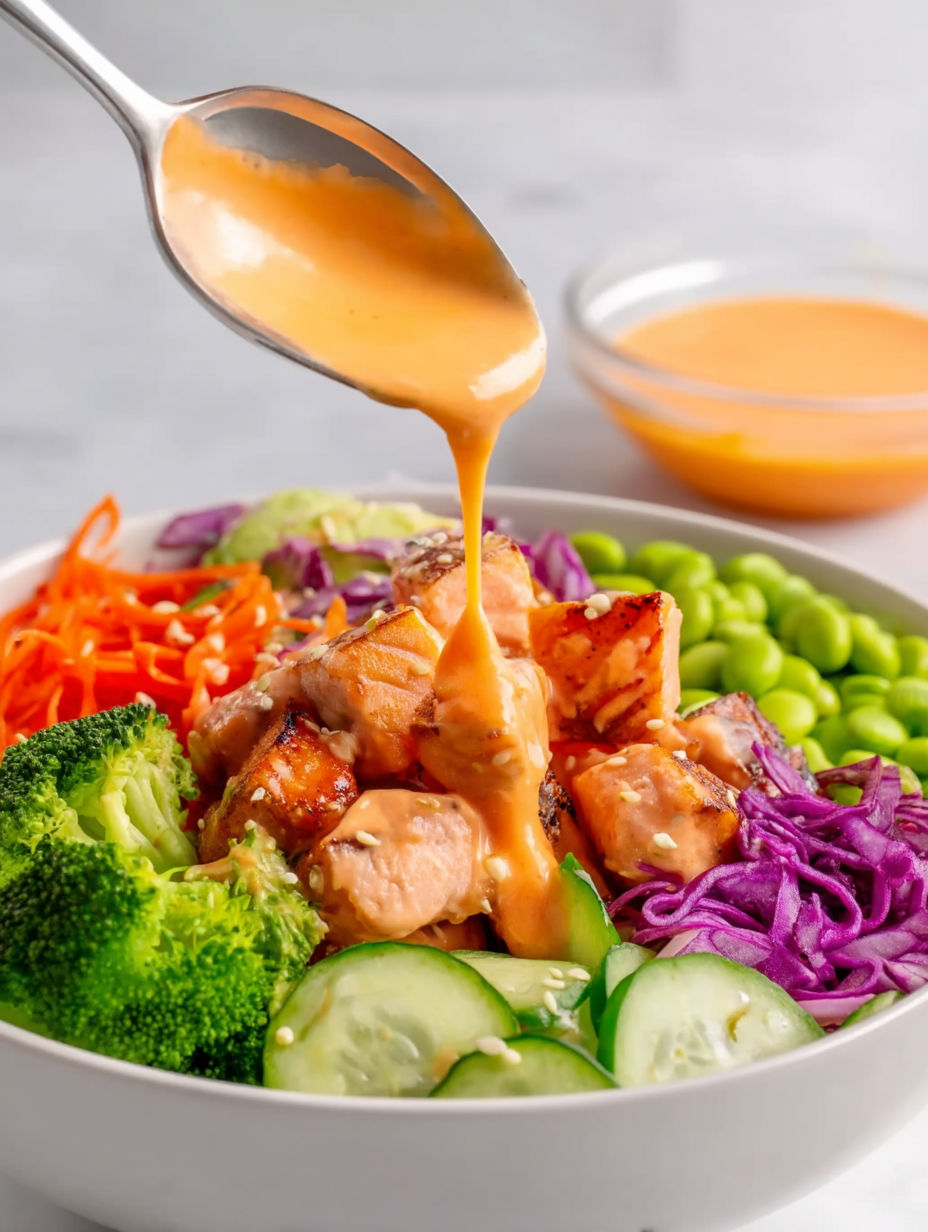 A bowl of food with a spoon in it.