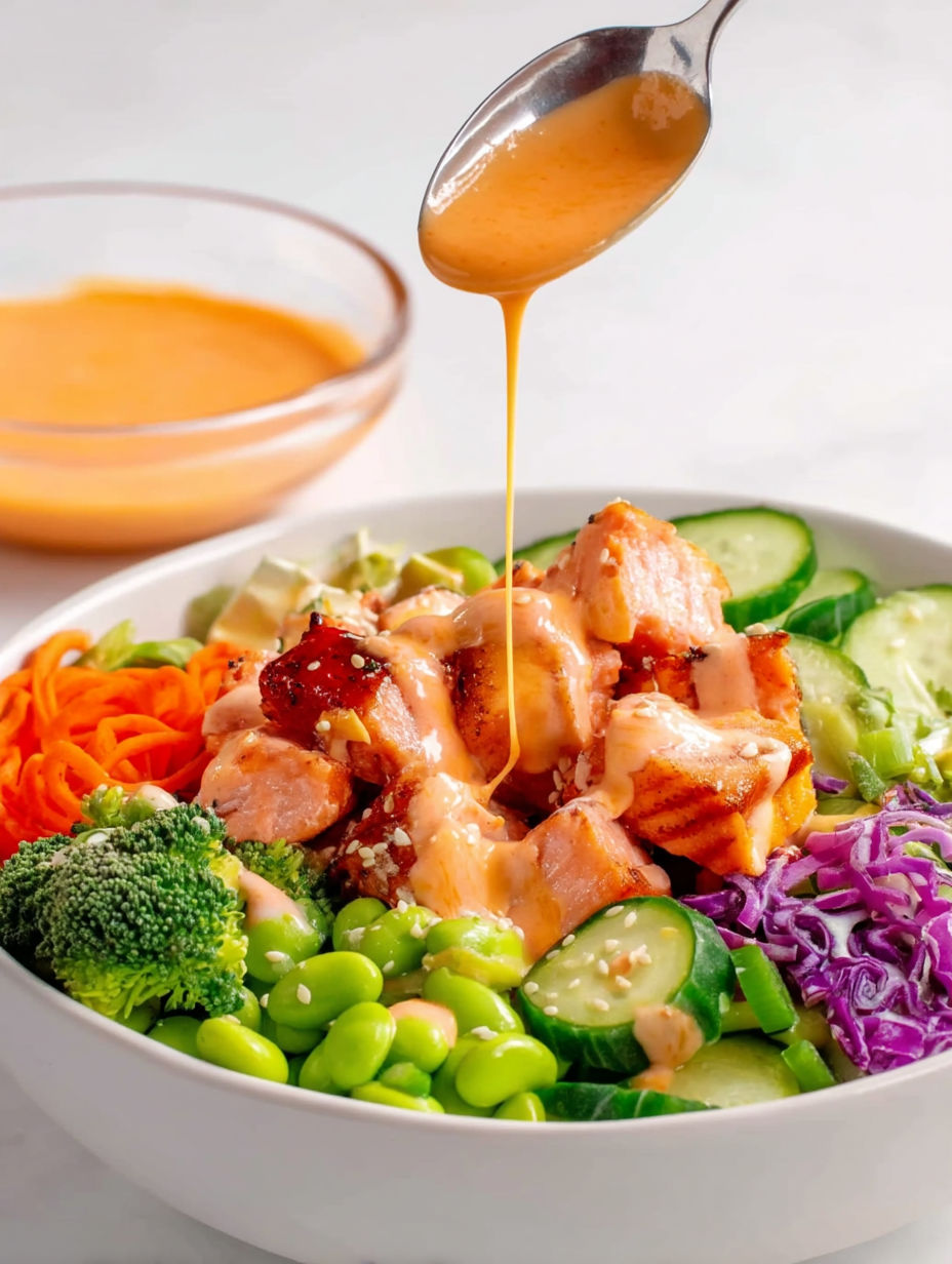 A bowl of food with a spoon in it.