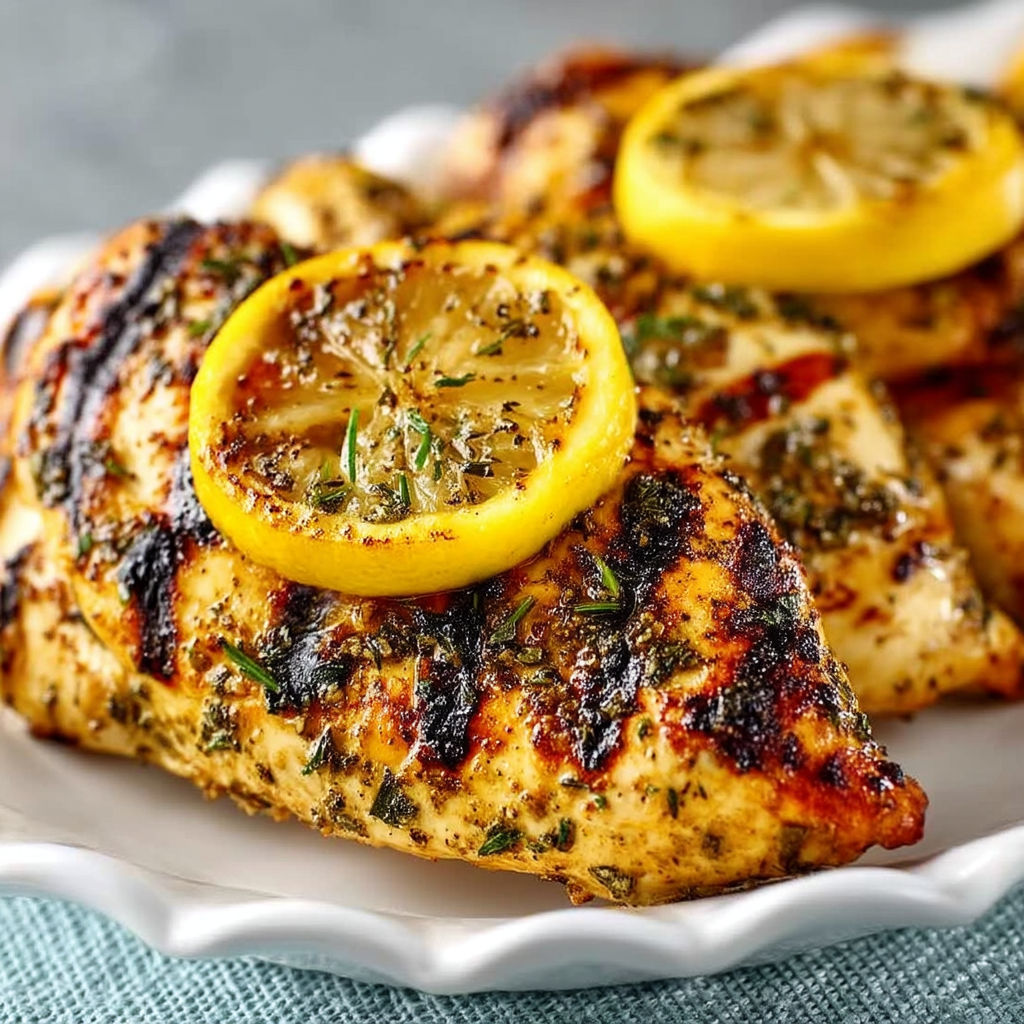 Grilled Italian Lemon Garlic Chicken.