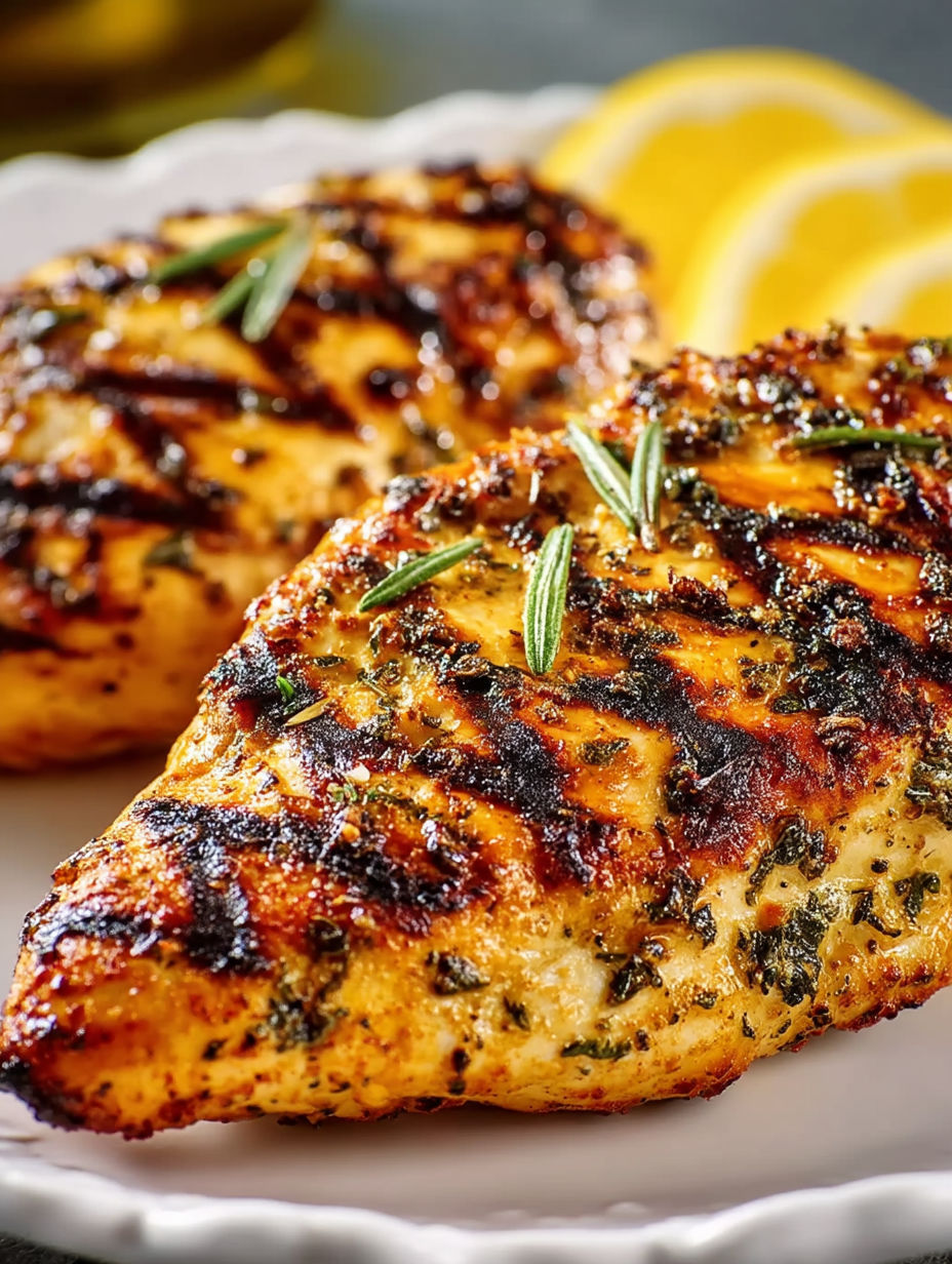 Grilled Italian Lemon Garlic Chicken.