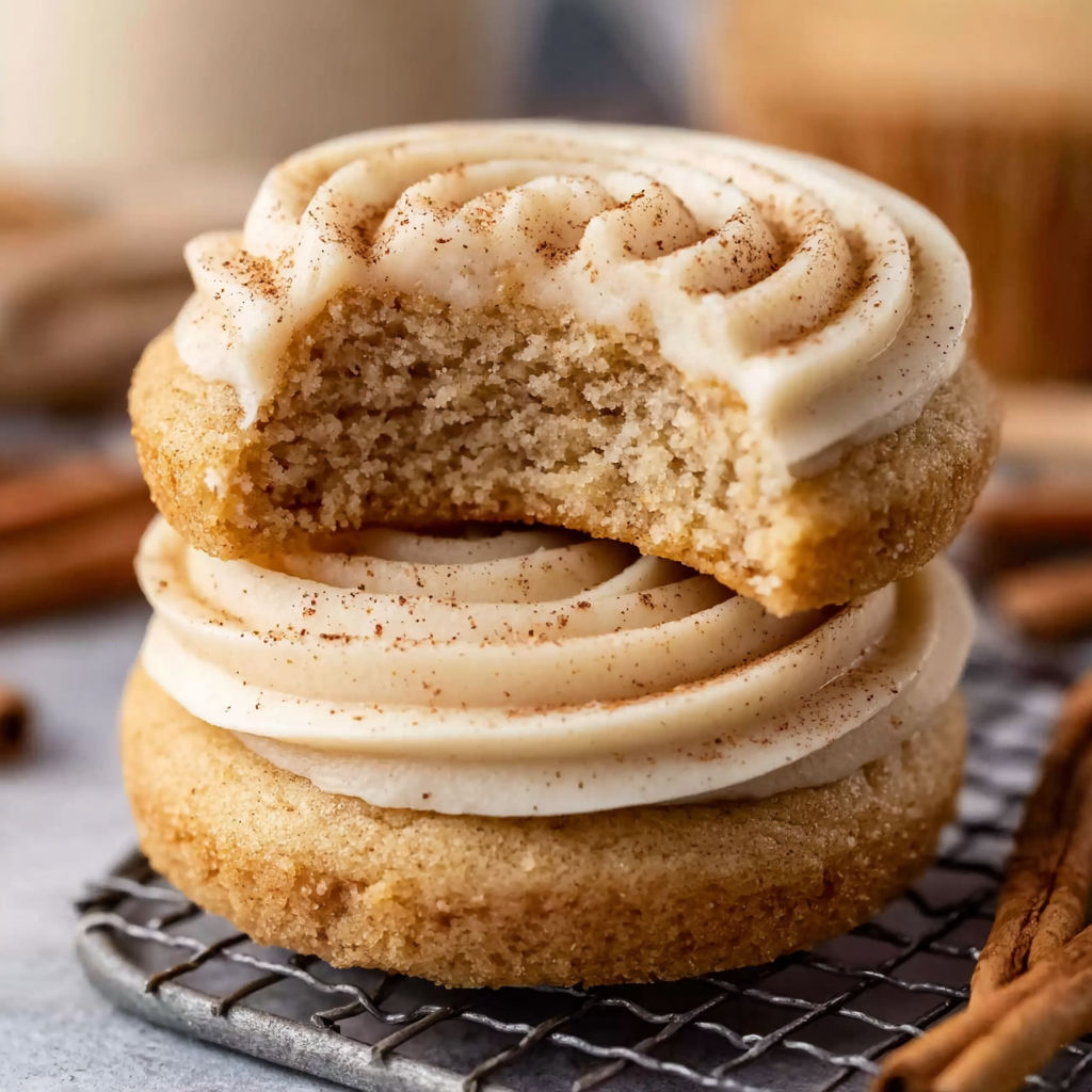 A delicious looking snickerdoodle cupcake.