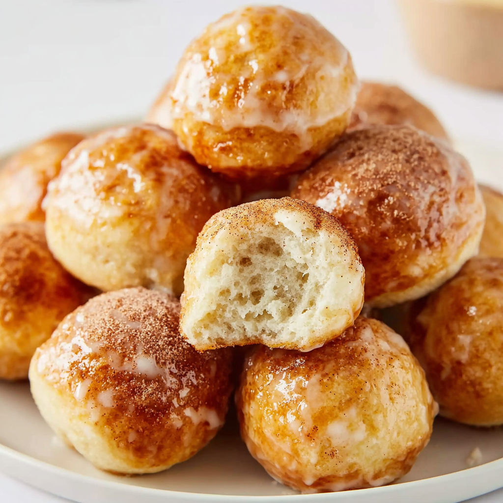 A plate of donuts with sugar on top.