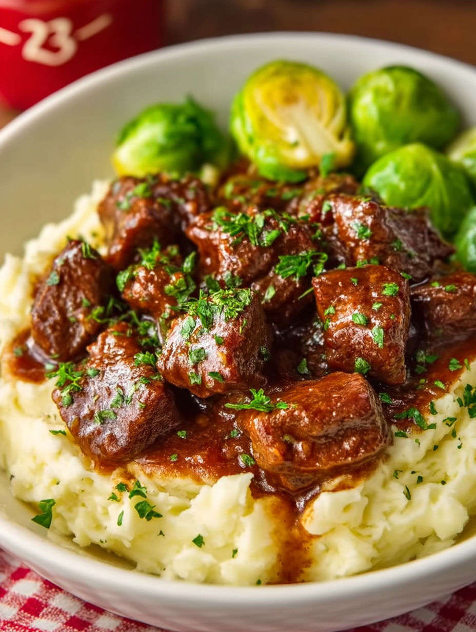A bowl of meat and vegetables.