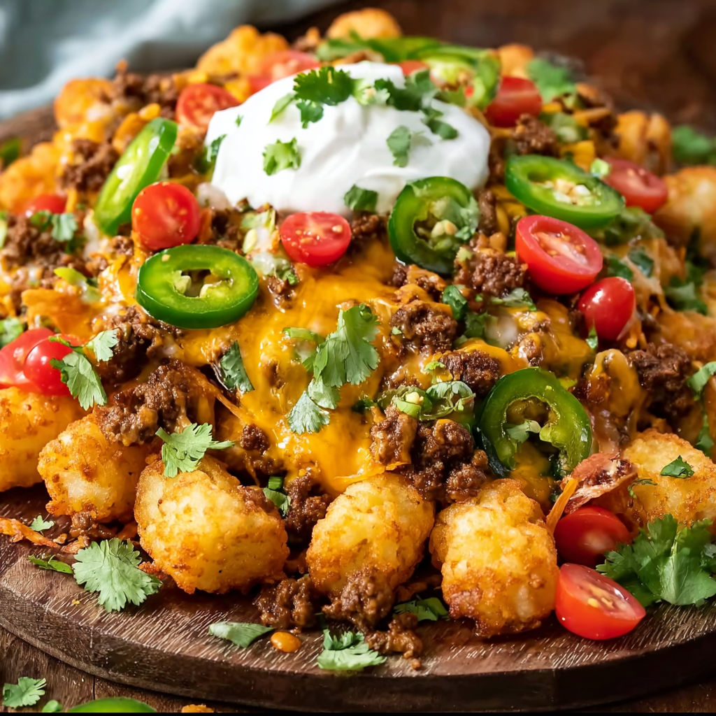 A plate of nachos with cheese and jalapenos.