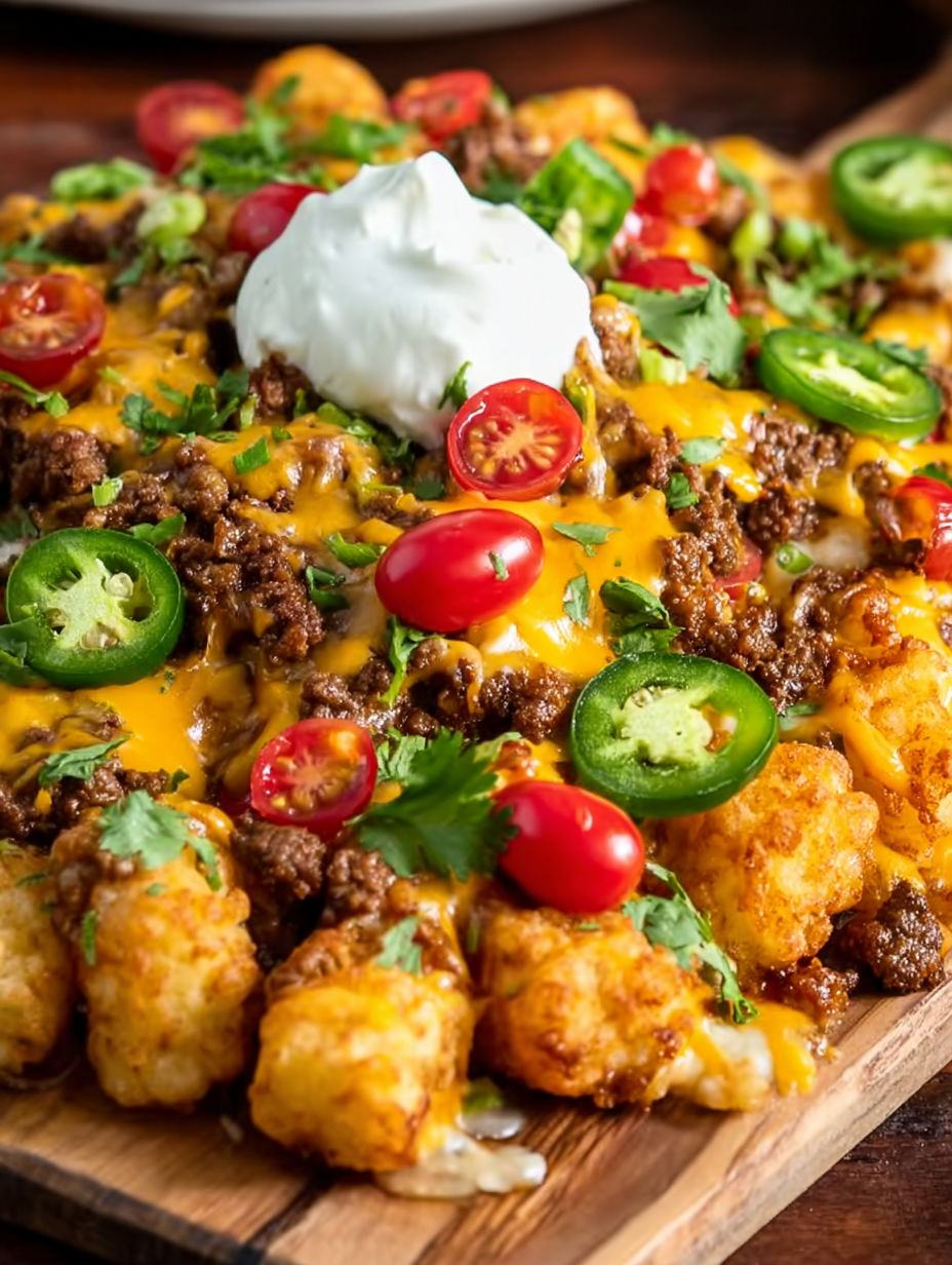 A plate of nachos with jalapenos and cheese.
