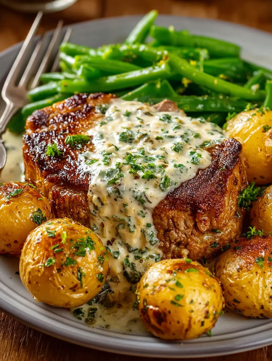 A plate of food with meat and potatoes.