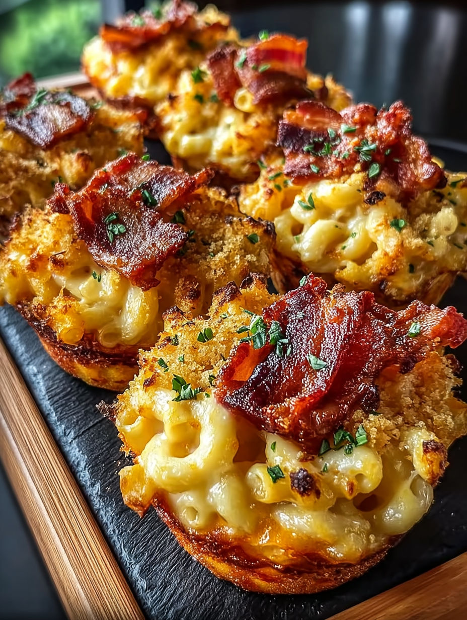 A plate of smoked mac and cheese bacon.