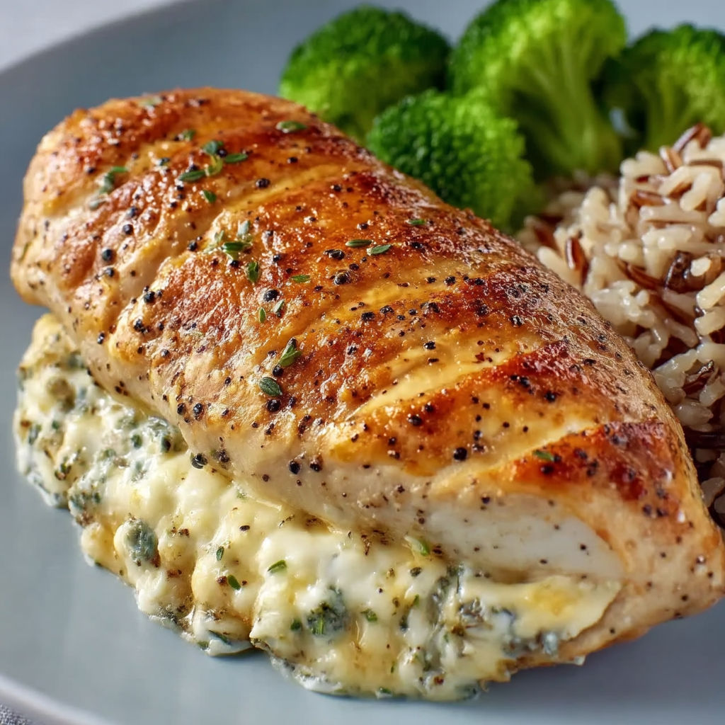 A plate of food with chicken and broccoli.