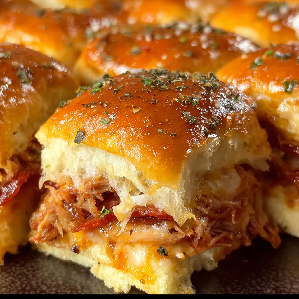 A plate of BBQ Pulled Pork Sliders.