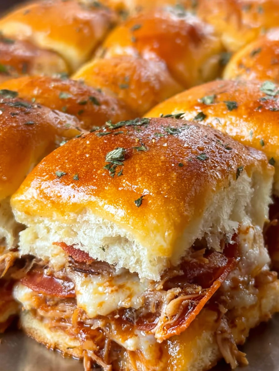 A plate of BBQ Pulled Pork Sliders.